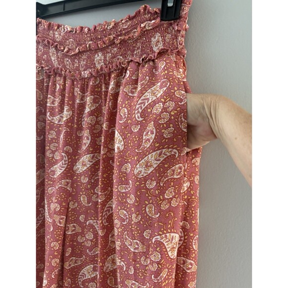 Patrons of Peace Avila Pants Size M Coral Paisley Palazzo Wide Leg Pockets - Picture 13 of 15